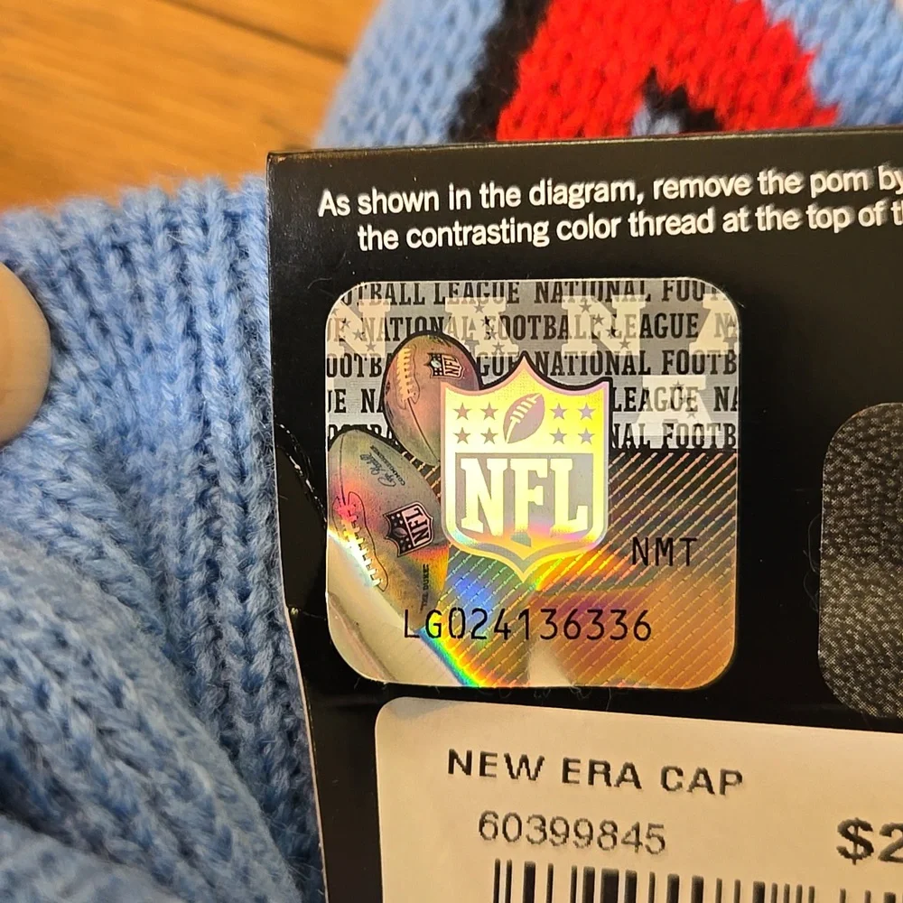 NWT Houston Oilers New Era Sport Knit Pom Beanie Hat - Picture 3 of 4